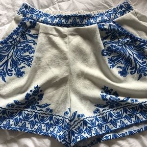 Xhilaration brand blue and white fabric shorts